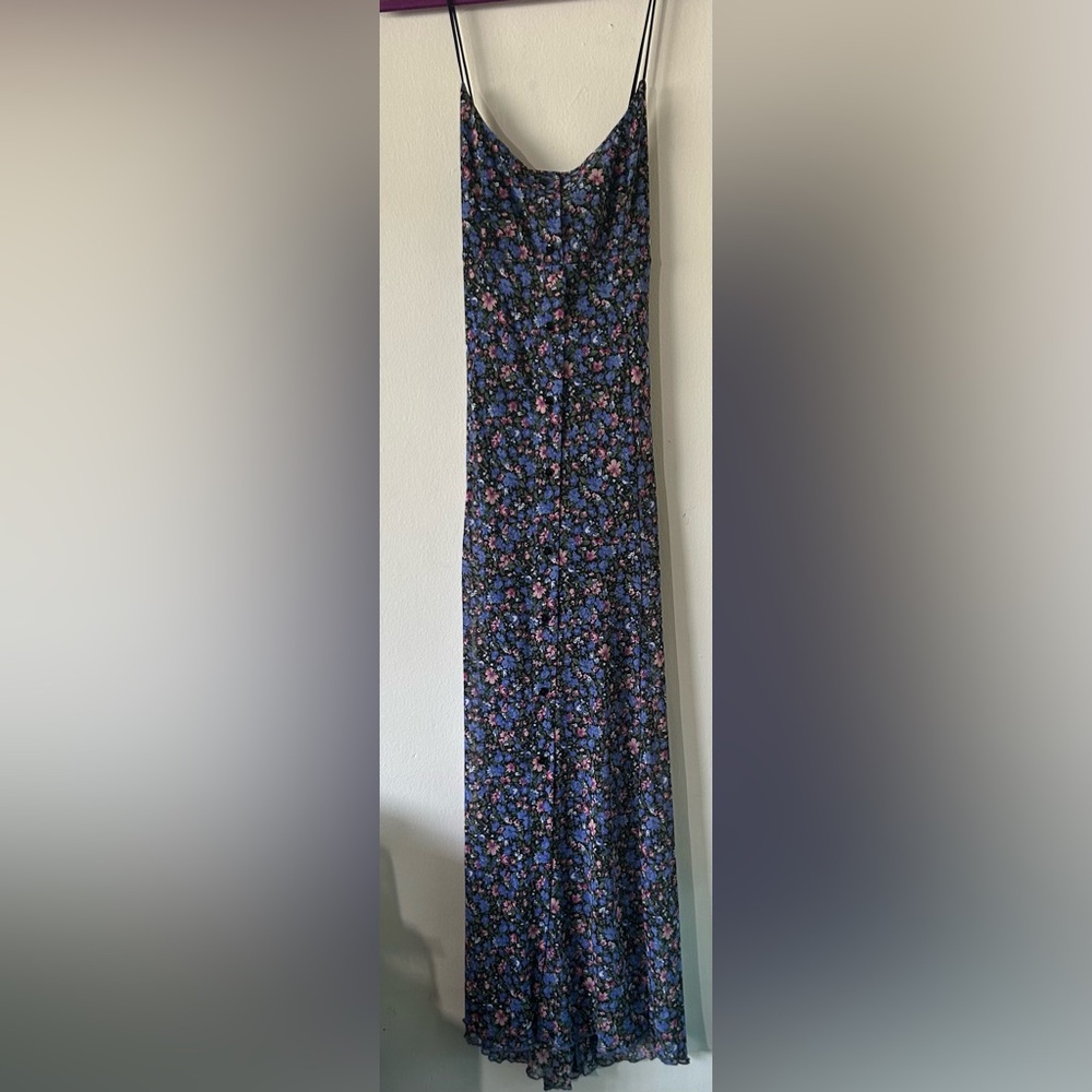 Elegant Floral Maxi Dress with Spaghetti Straps